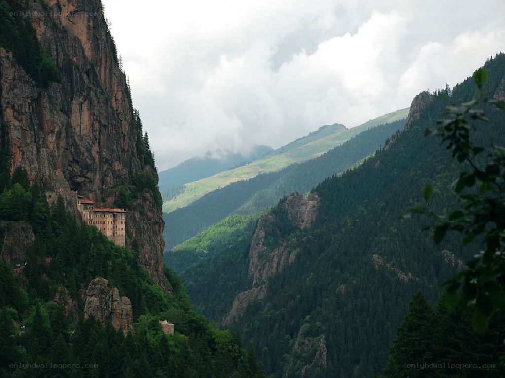 Monastery in a mountain valley