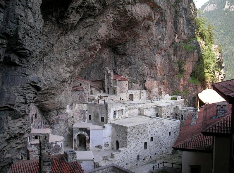 Monastery in Cliff — Gray