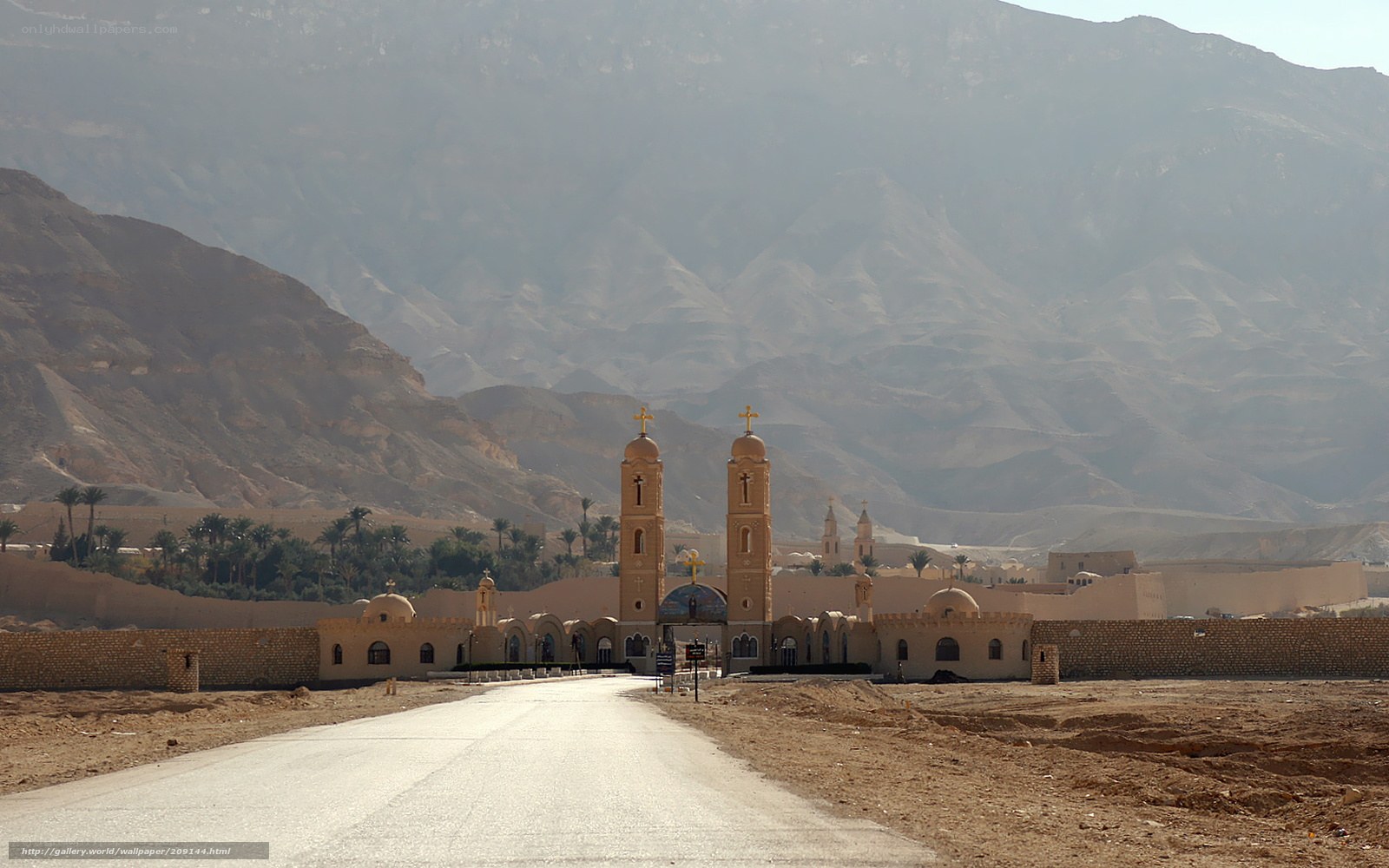 Monastery in desert mountains