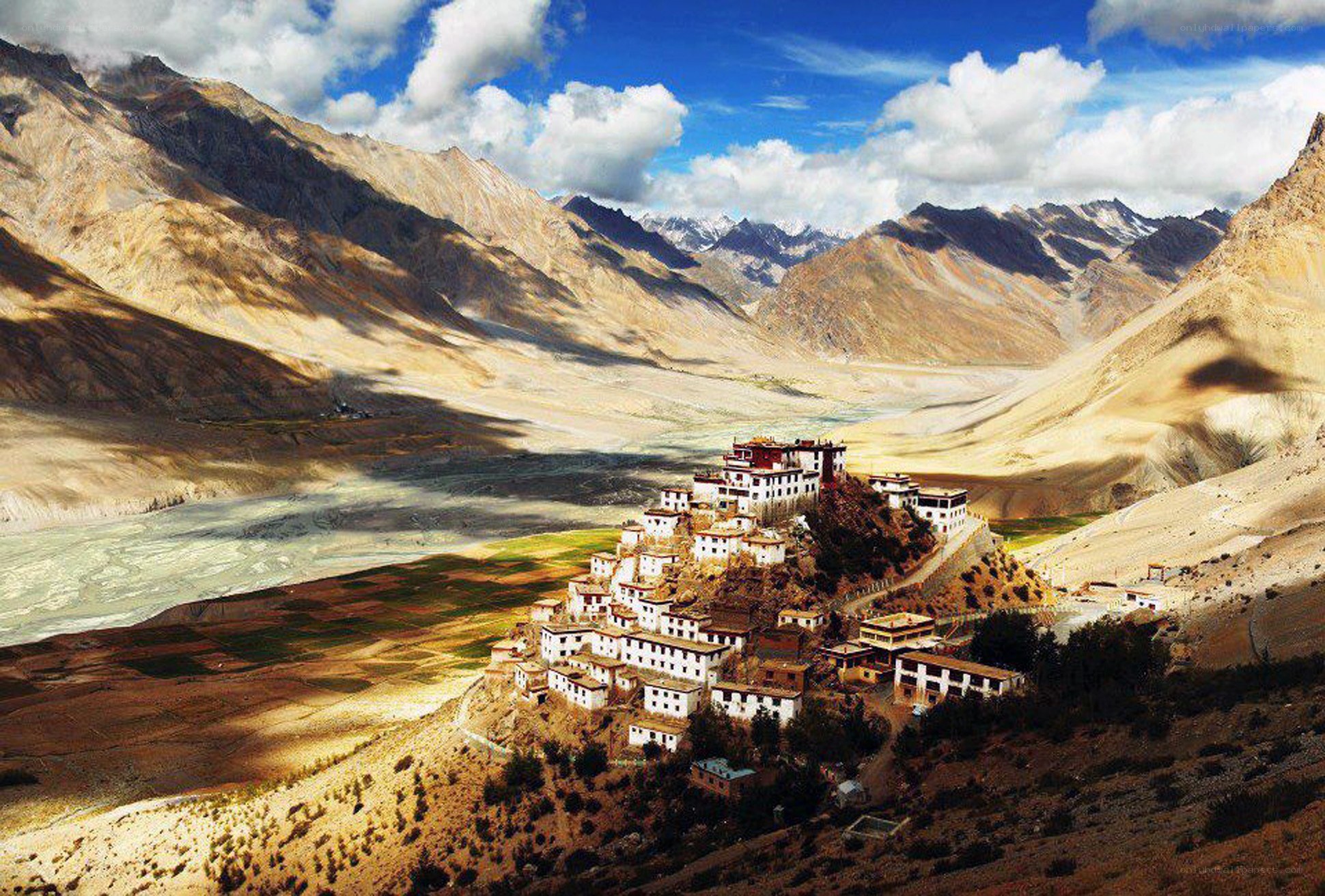 Monastery in mountain valley