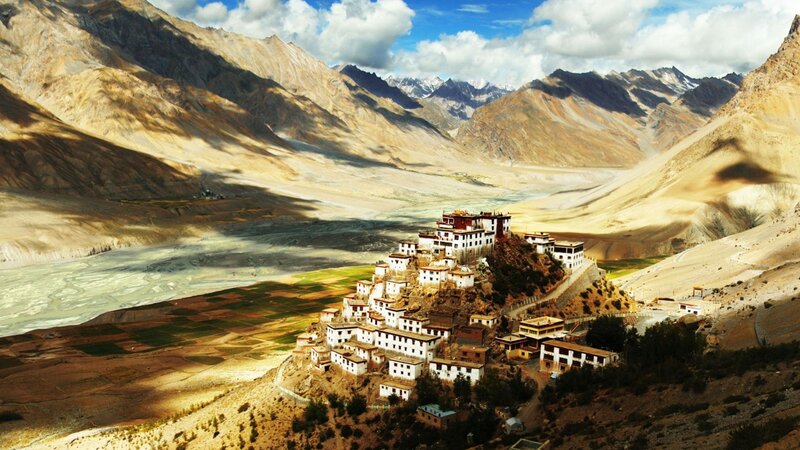 Monastery in Mountain Valley — Brown