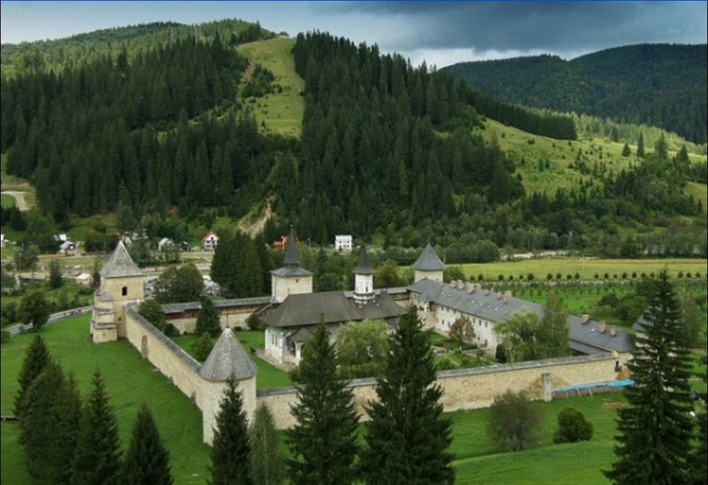 Monastery in Mountain Valley — Green