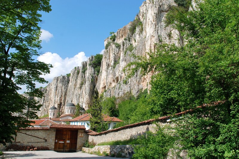Monastery nestled in a cliff