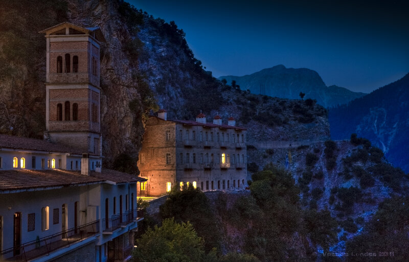 Monastery on a Cliff — Blue