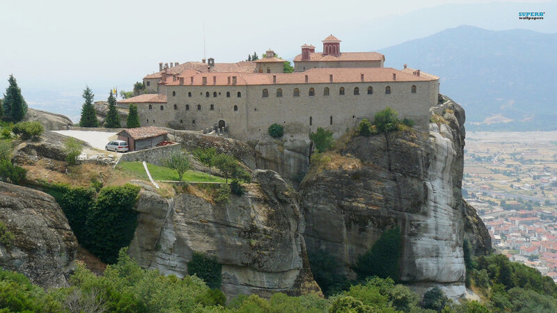 Monastery on a Cliff — Gray