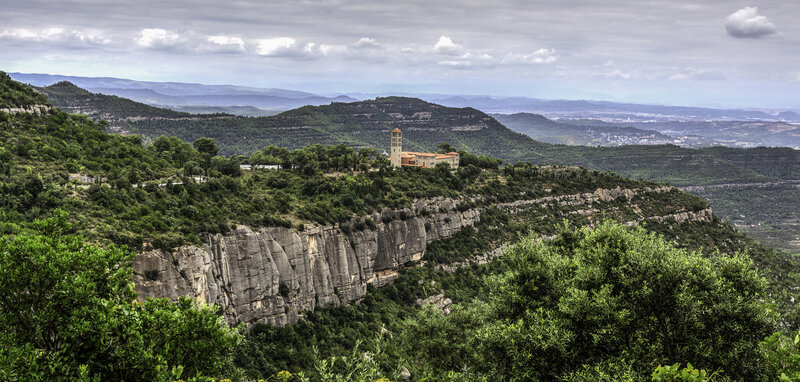 Monastery on a Cliff — Green, Serene, Afternoon