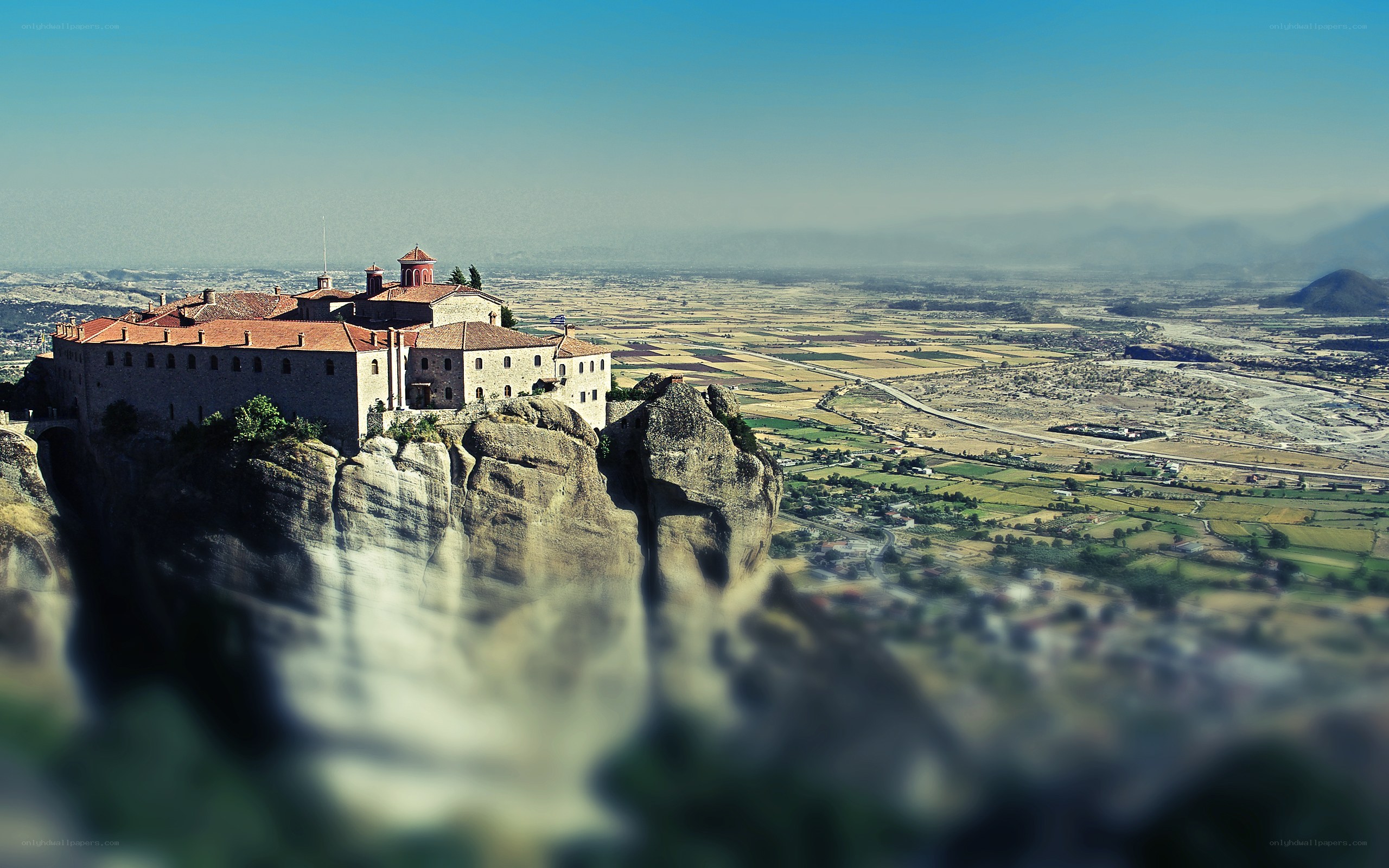 Monastery on a cliff in Greece