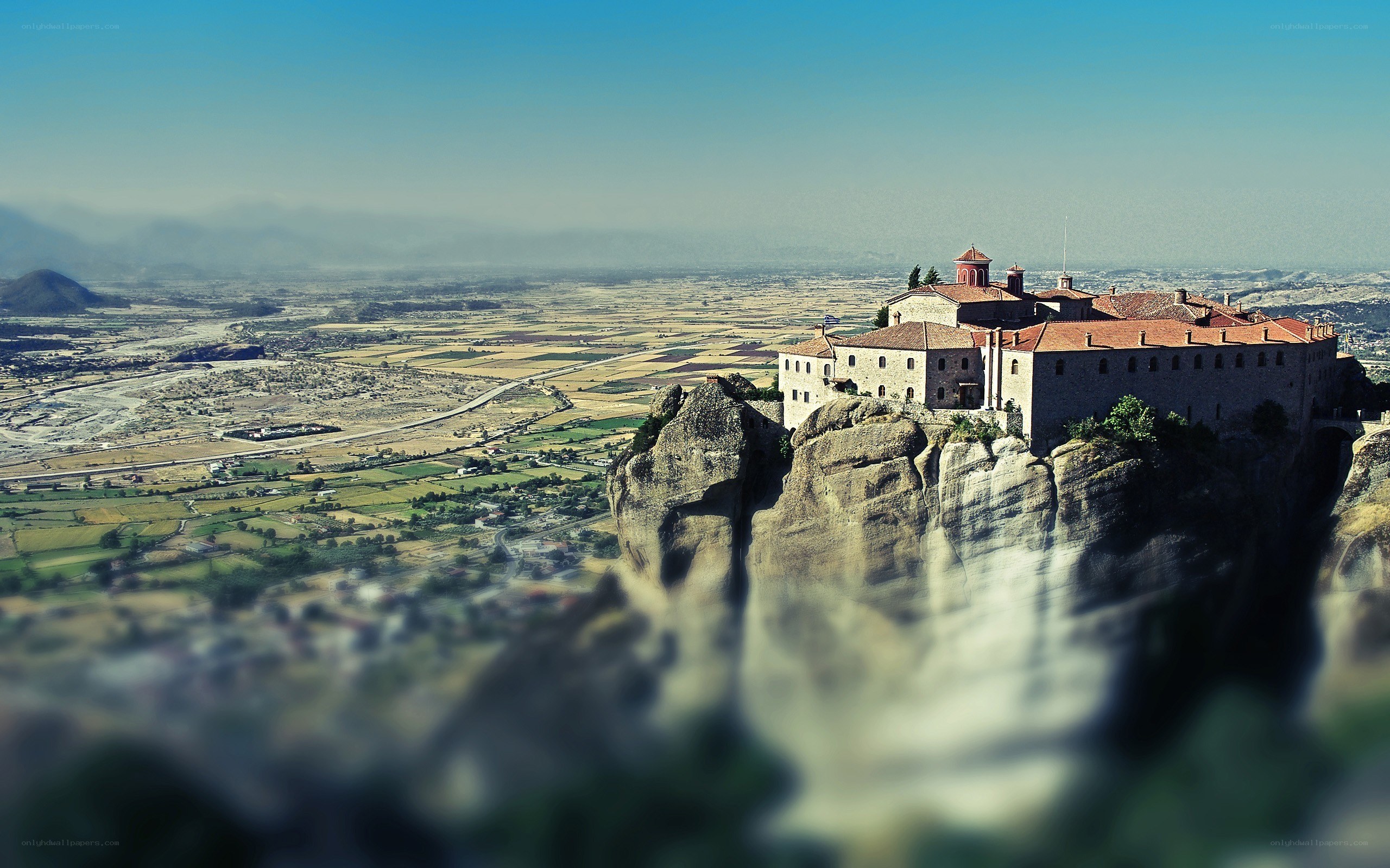 Monastery on a cliff in Greece