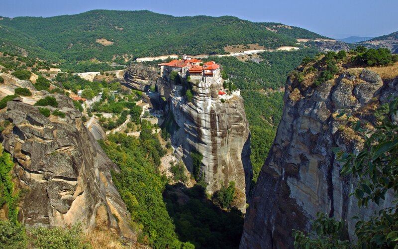 Monastery on a rock cliff