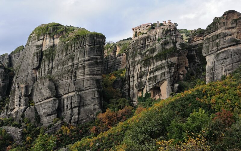 Monastery on a rock cliff
