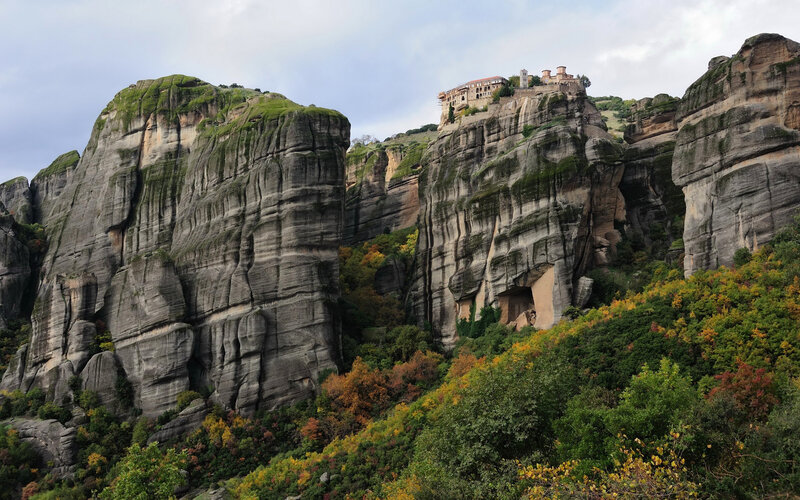 Monastery on a rock cliff