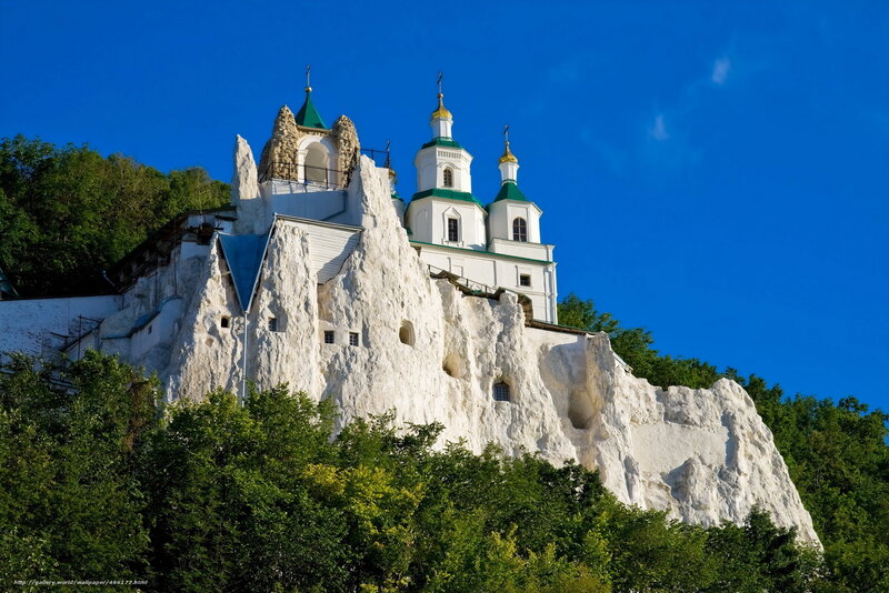 Monastery on a white cliff