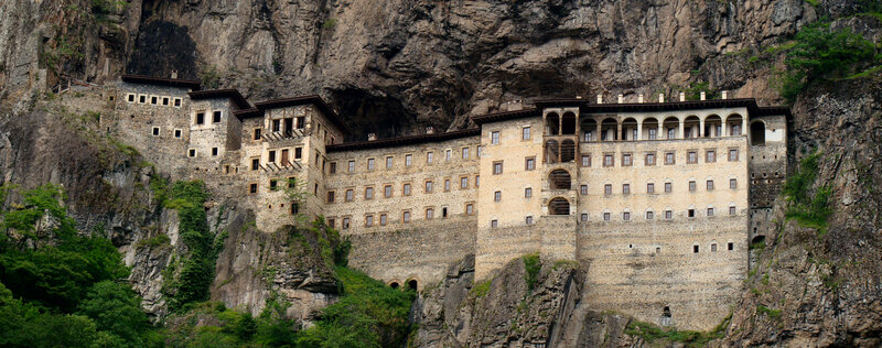 Monastery on Cliff Face — Brown