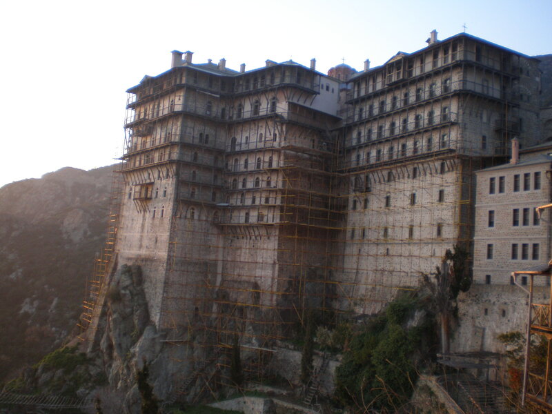 Monastery on Cliff — Gray