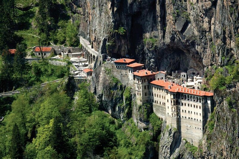 Monastery on Cliff — Green, Dramatic, Afternoon