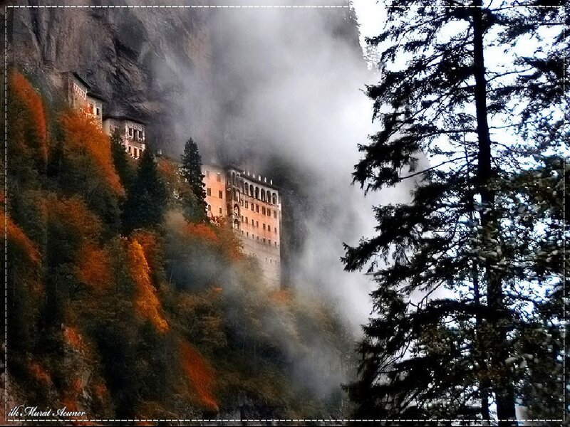 Monastery on Cliff — Orange