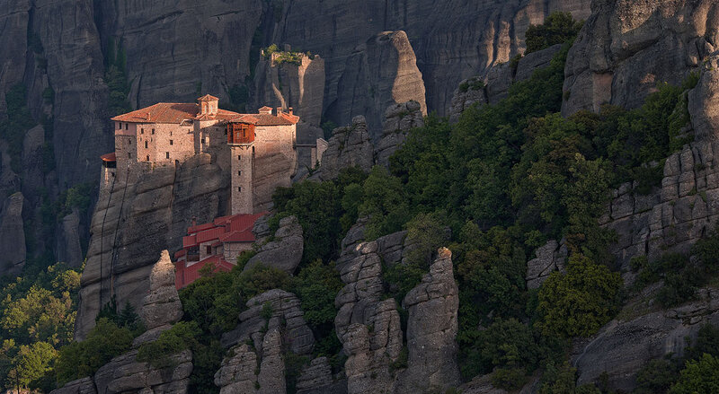 Monastery on Rock Cliff — Gray, Dramatic