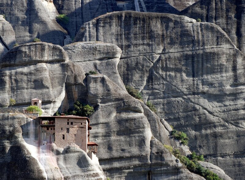 Monastery on Rock Cliff — Gray