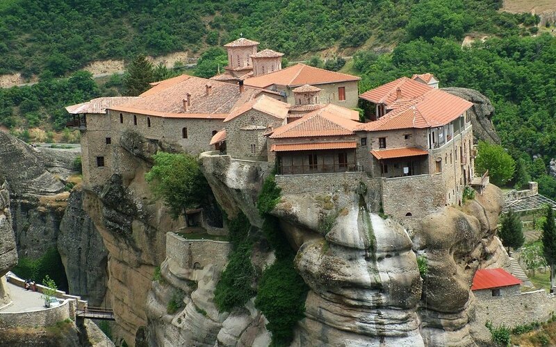 Monastery on Rock Cliffs — Brown