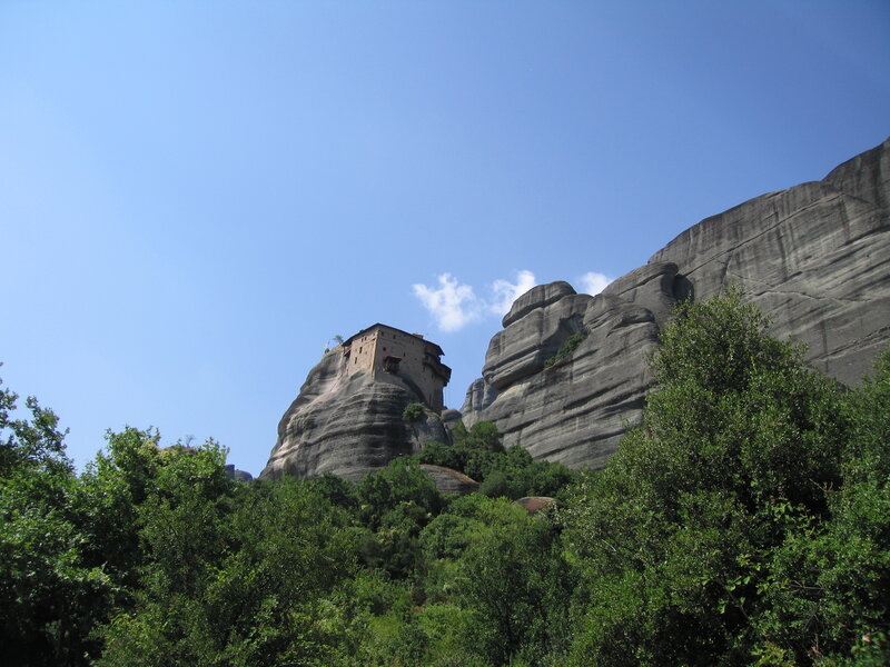 Monastery on Rock Formation — Blue