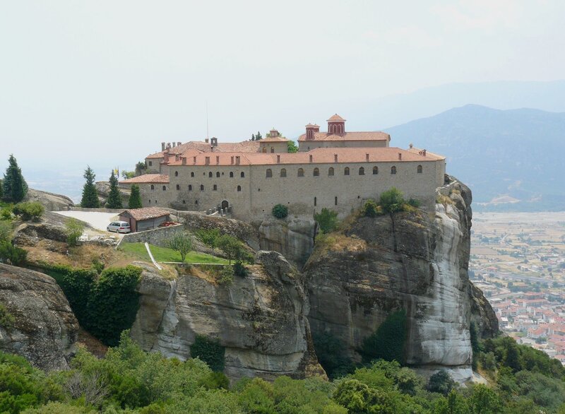 Monastery on Rock Formation
