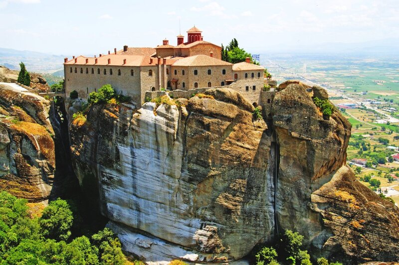 Monastery on Rock Pillar — Brown, Serene