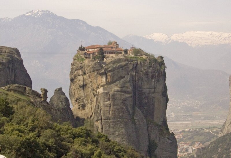 Monastery on Rock Pillar — Gray