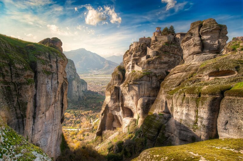 Monastery on Rock Pillars — Blue