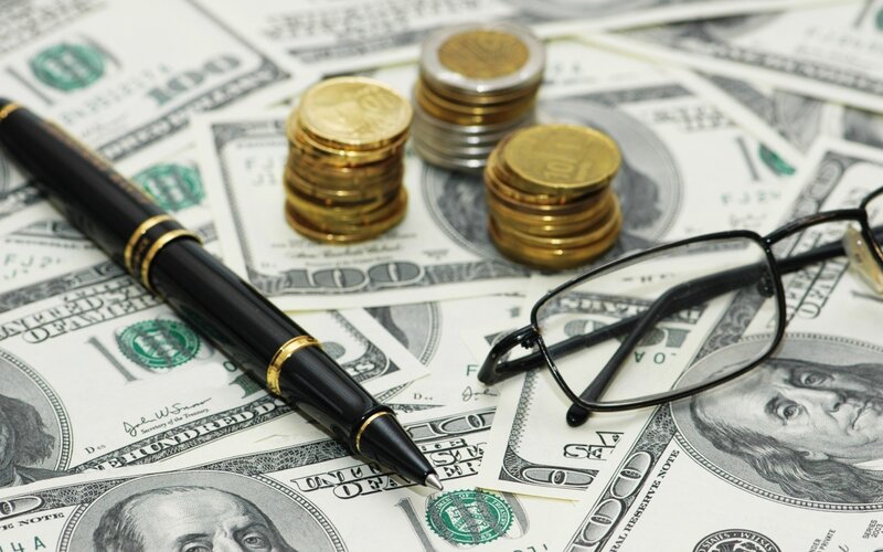 Money and Writing Tools — Green, Neutral