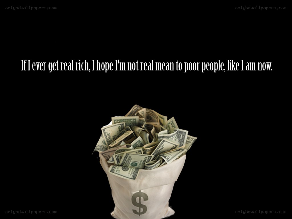 money bag with quote