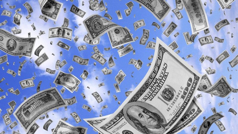Money Falling from Sky — Blue