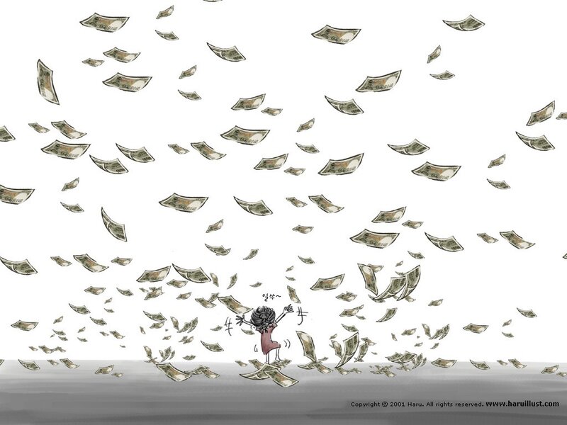 Money falling from the sky
