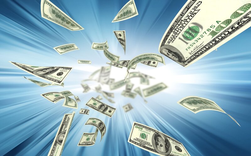 Money falling from the sky