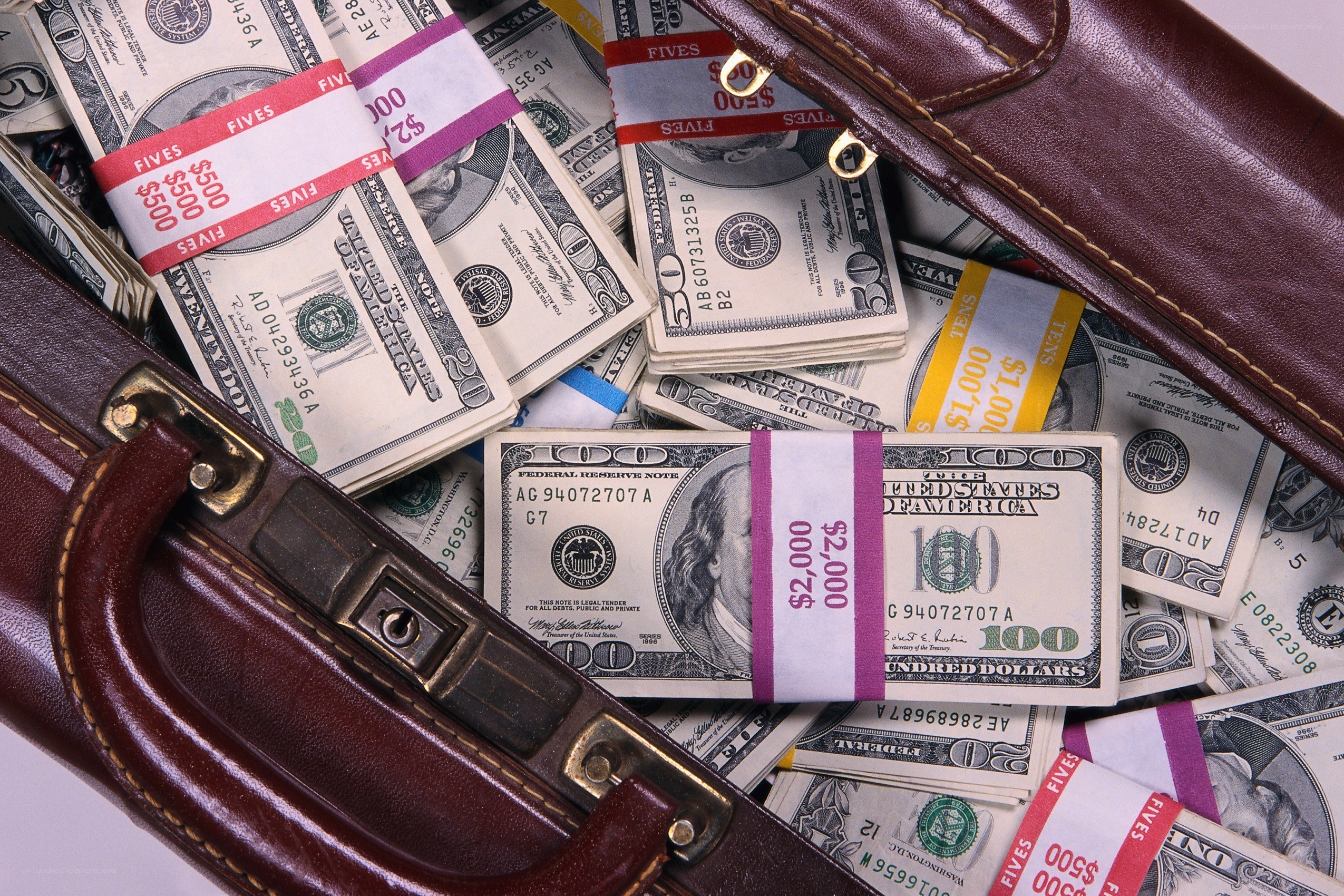 Money in a briefcase