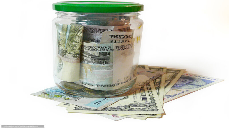 money in a glass jar