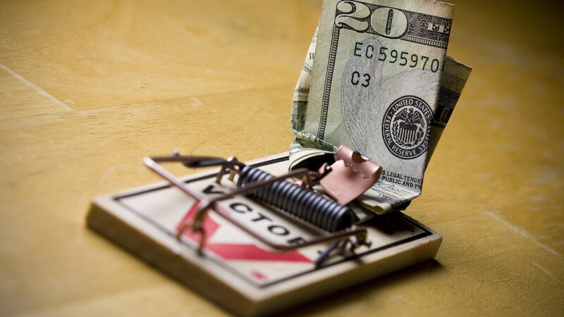 Money in a mousetrap