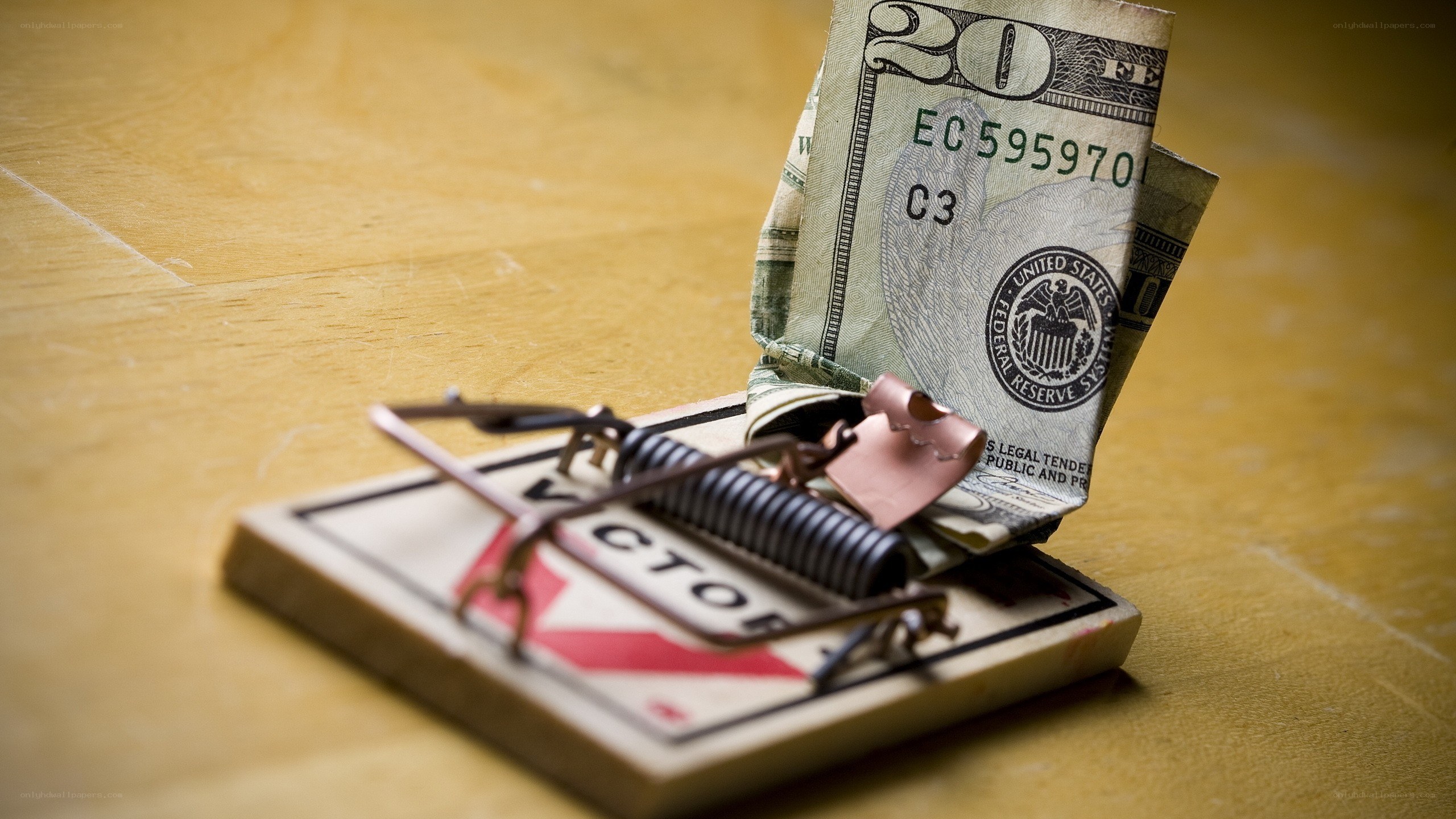 Money in a mousetrap