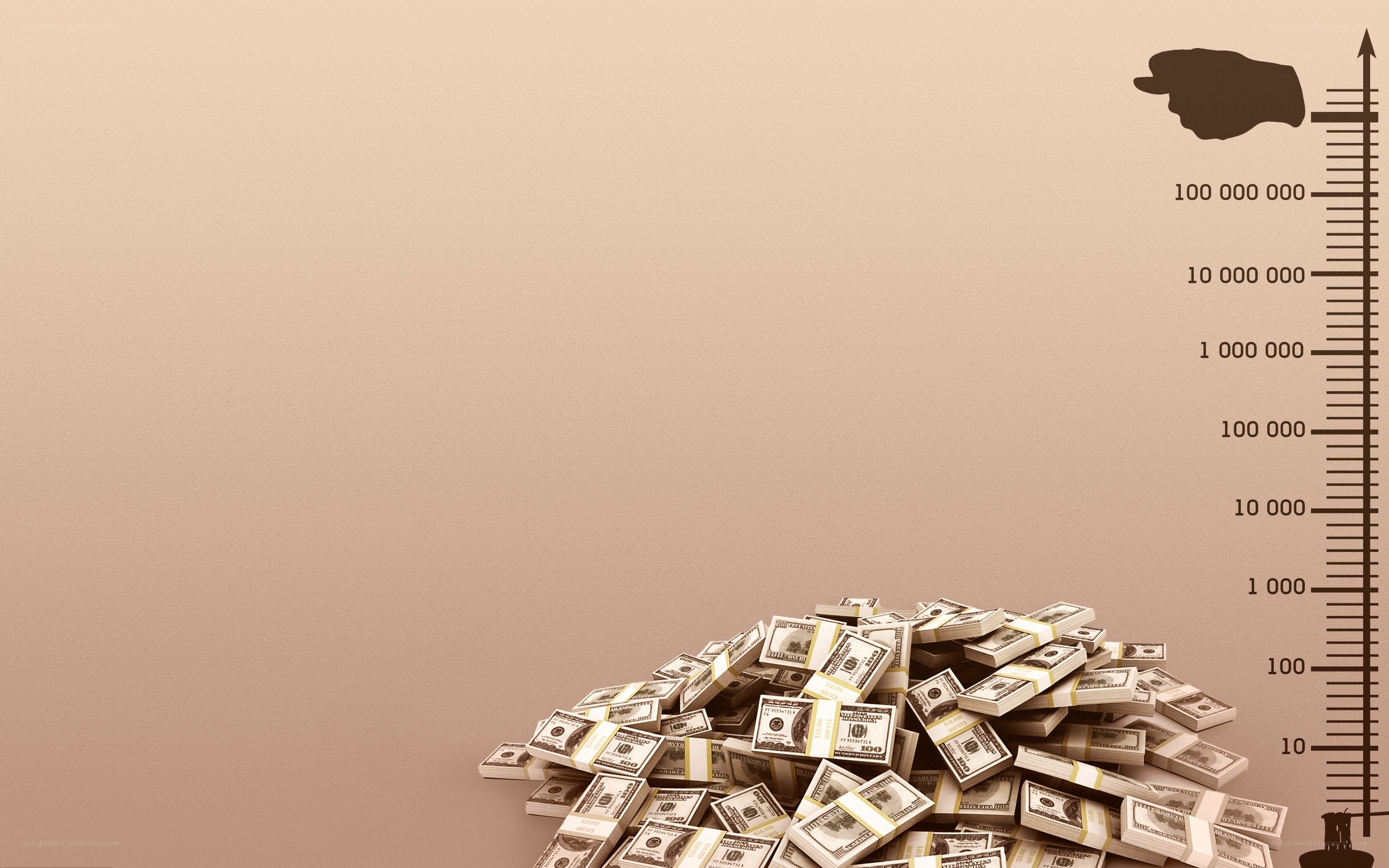 money pile on scale