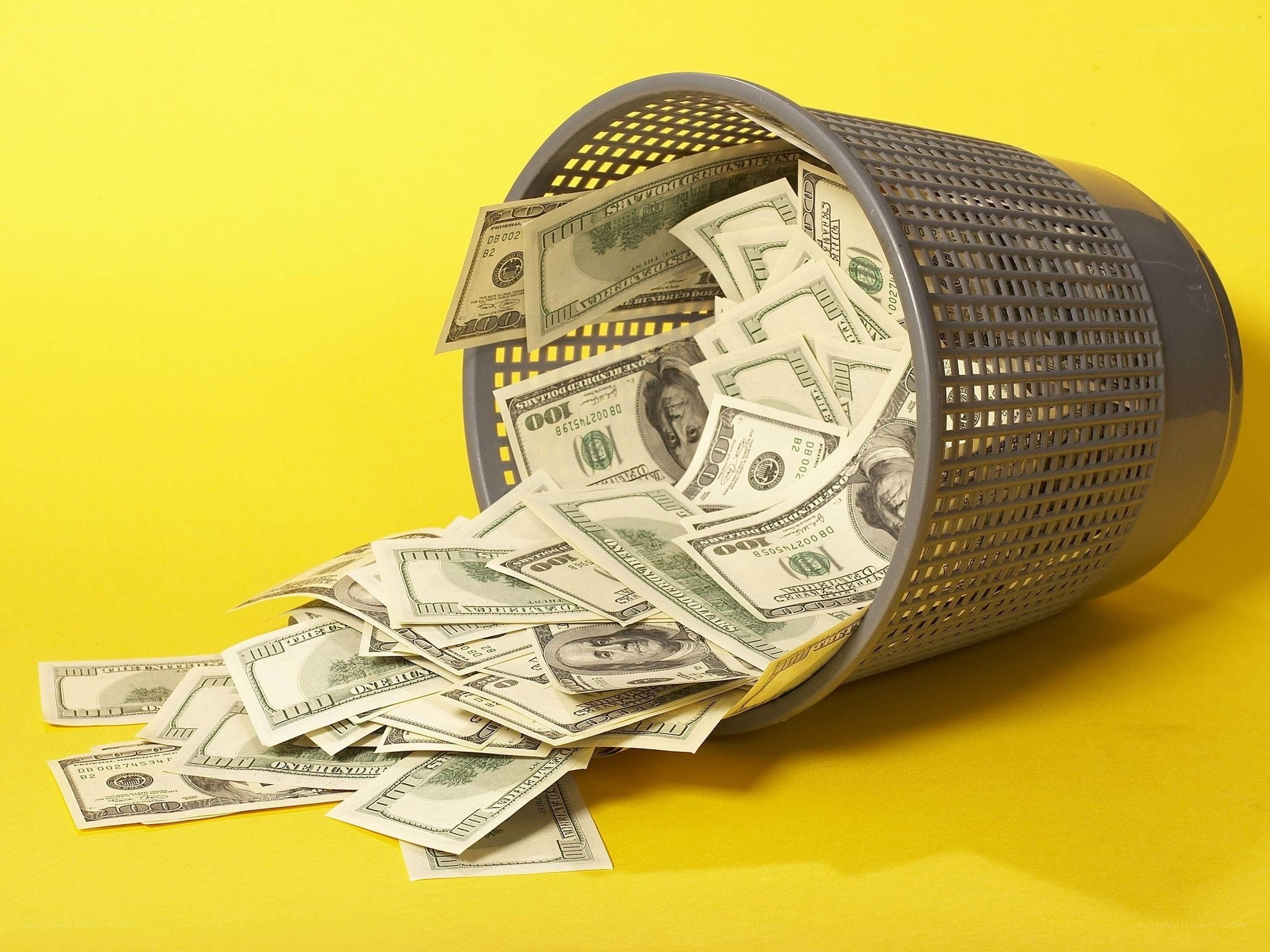 Money thrown in trash