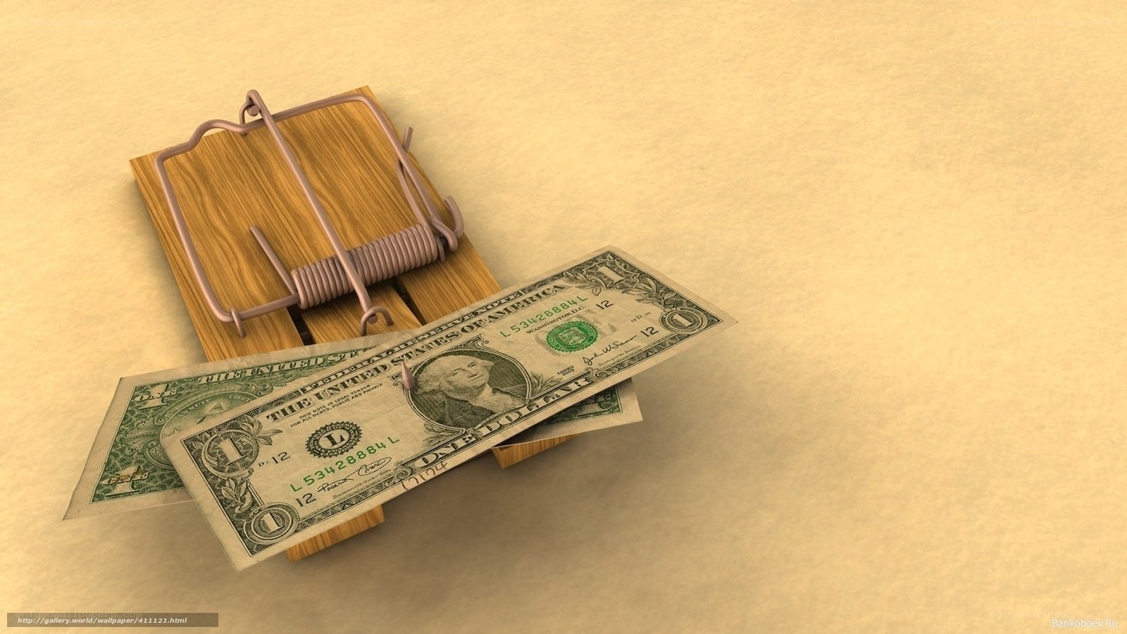 money trap with dollar bills