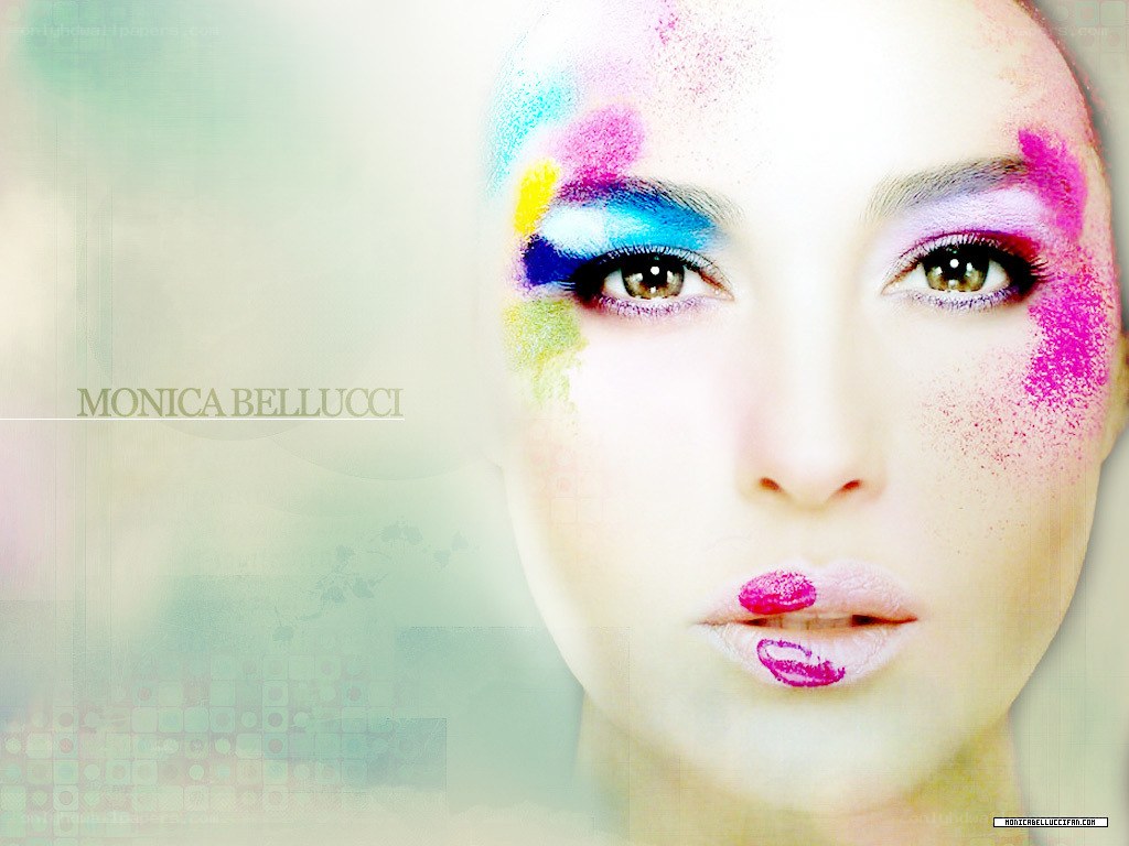Monica Bellucci with colorful makeup