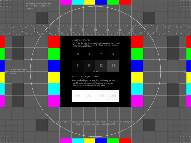 monitor calibration test pattern