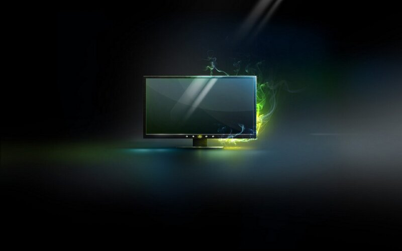 Monitor with Glowing Smoke — Black