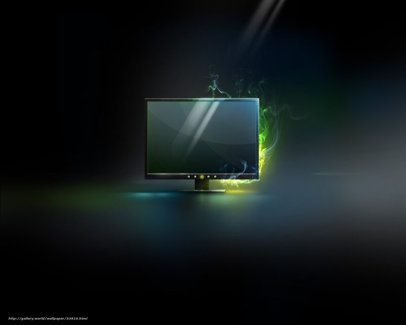 monitor with glowing smoke