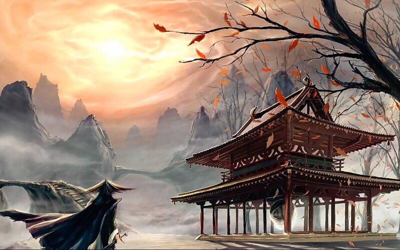 Monk at a mountain temple