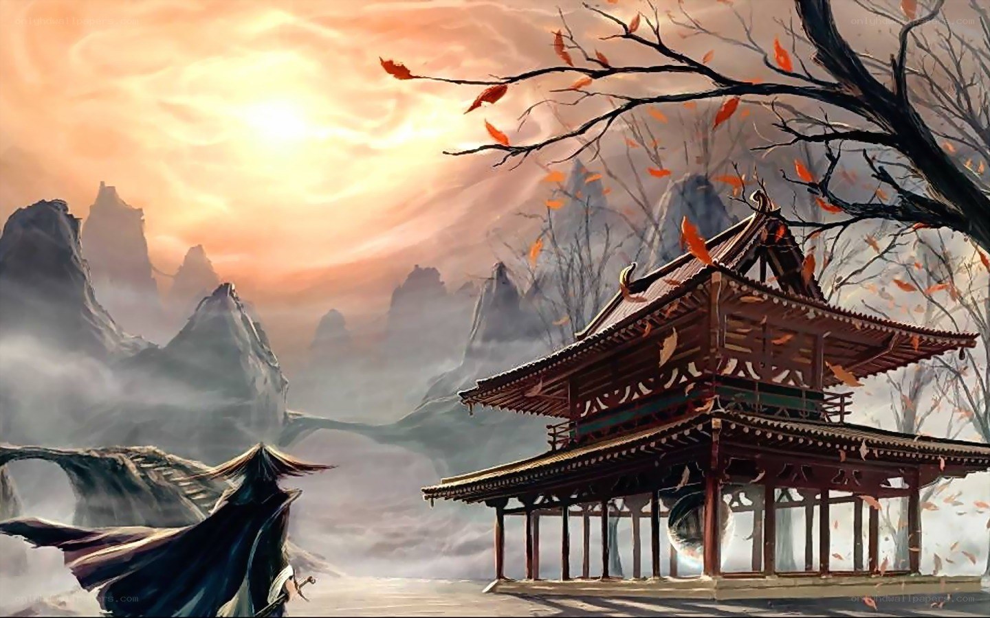 Monk at a mountain temple