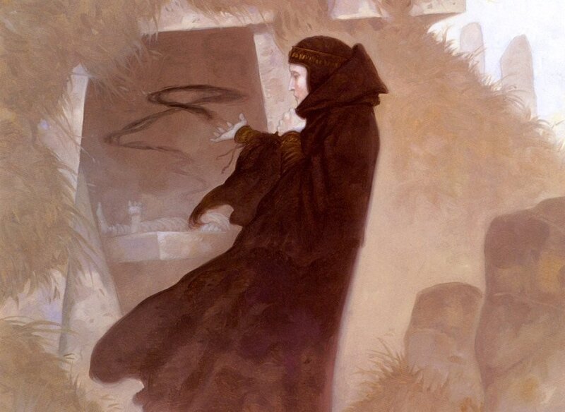 Monk in a cloaked robe