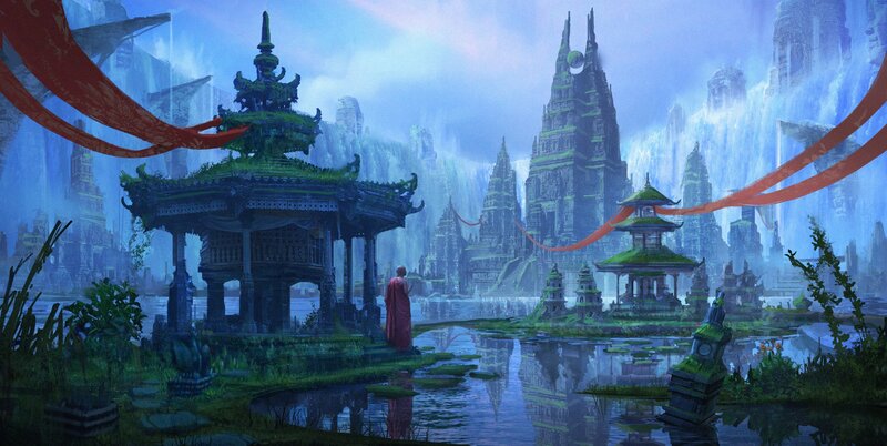 Monk in a Temple