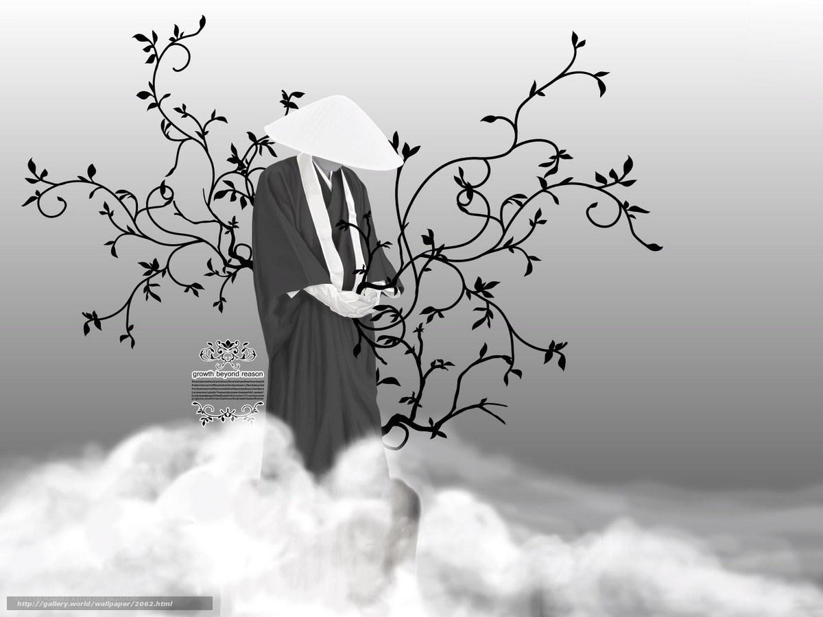 Monk in Clouds with Vines
