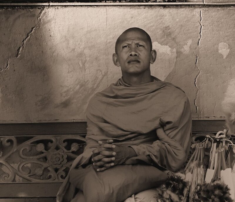 Monk in contemplation
